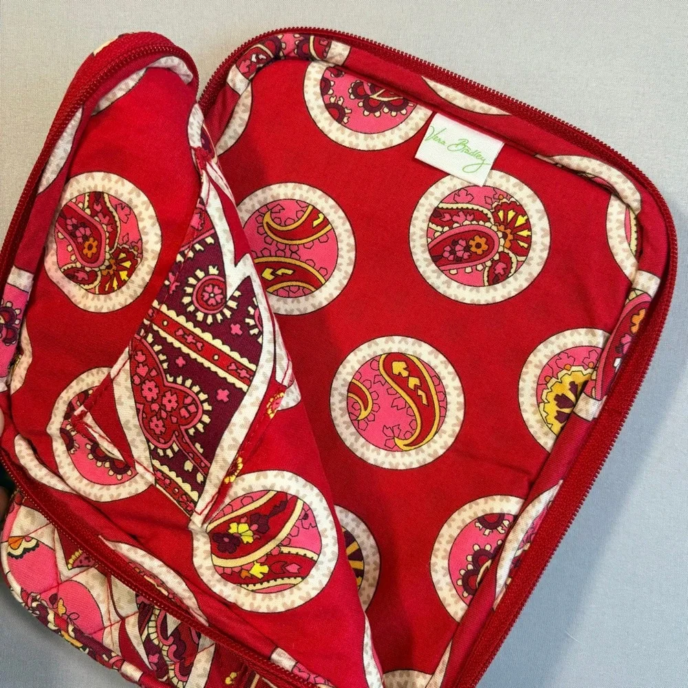 Vera Bradley E-Reader Sleeve Rosy Posy Pattern Red/Pink Zipper Padded